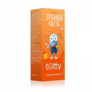 Детская зубная паста TOTTY со вкусом апельсина 3+, 50 мл